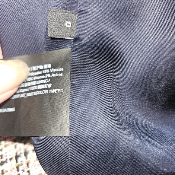 Theory Multicolor Tweed Blazer In A Black And Pink Color - Picture 5 of 6